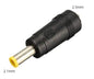 Adapter dc power 2.1 plug to 2.5mm socket yellow ring 180754-yl