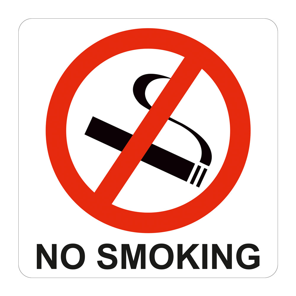 SIGN SYMBOLIC 150*150mm RED NO SMOKING SIGN ON WHITE ACP - Price Concious Spot >>>  PC SPOT