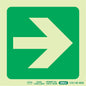 PHOTOLUMINESCENT 190MM SAFETY SIGN -E21-ARROW RIGHT