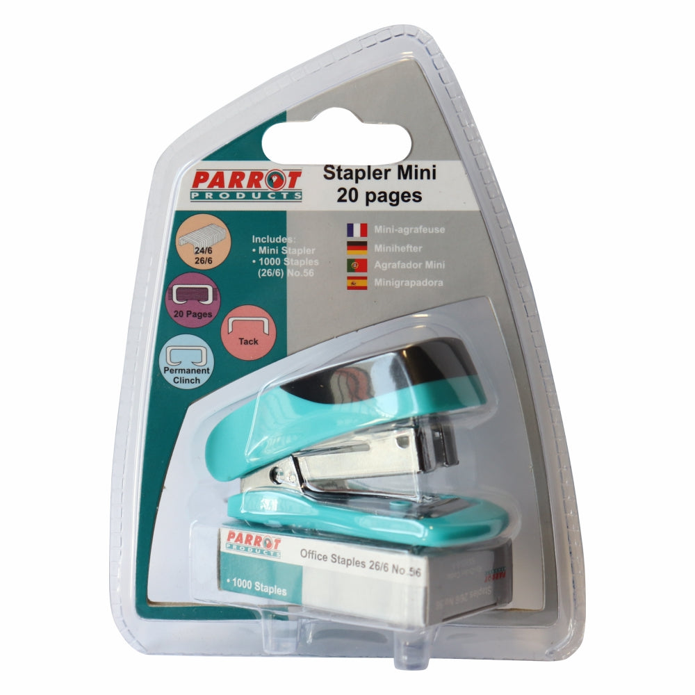 STAPLER PLASTIC MINI BLUE + STAPLES (1000x26/6) - Price Concious Spot >>>  PC SPOT