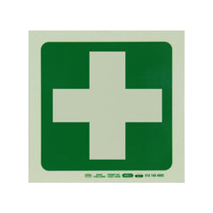 PHOTOLUMINESCENT 190MM SAFETY SIGN -E7-GREEN CROSS