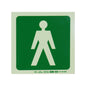 PHOTOLUMINESCENT 190MM SAFETY SIGN -E26-MALE SYMBOL