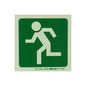 PHOTOLUMINESCENT 190MM SAFETY SIGN -E28-RUNNING MAN FACING LEFT