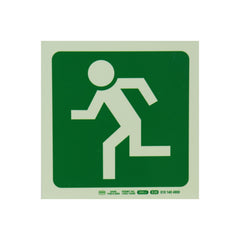 PHOTOLUMINESCENT 190MM SAFETY SIGN -E28-RUNNING MAN FACING LEFT