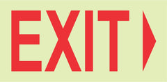 PHOTOLUMINESCENT 190MM SAFETY SIGN -E5-ARROW LEFT+EXIT