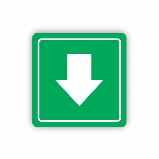 SIGN SYMBOLIC 150*150mm GREEN ARROW SIGN ON WHITE ACP
