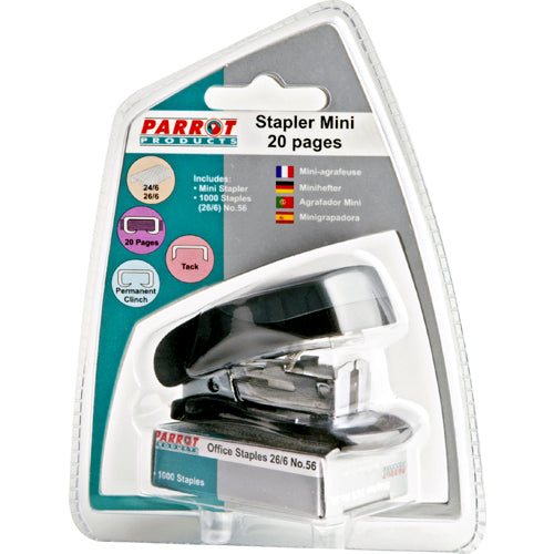 STAPLER PLASTIC MINI BLACK + STAPLES (1000x26/6) - Price Concious Spot >>>  PC SPOT