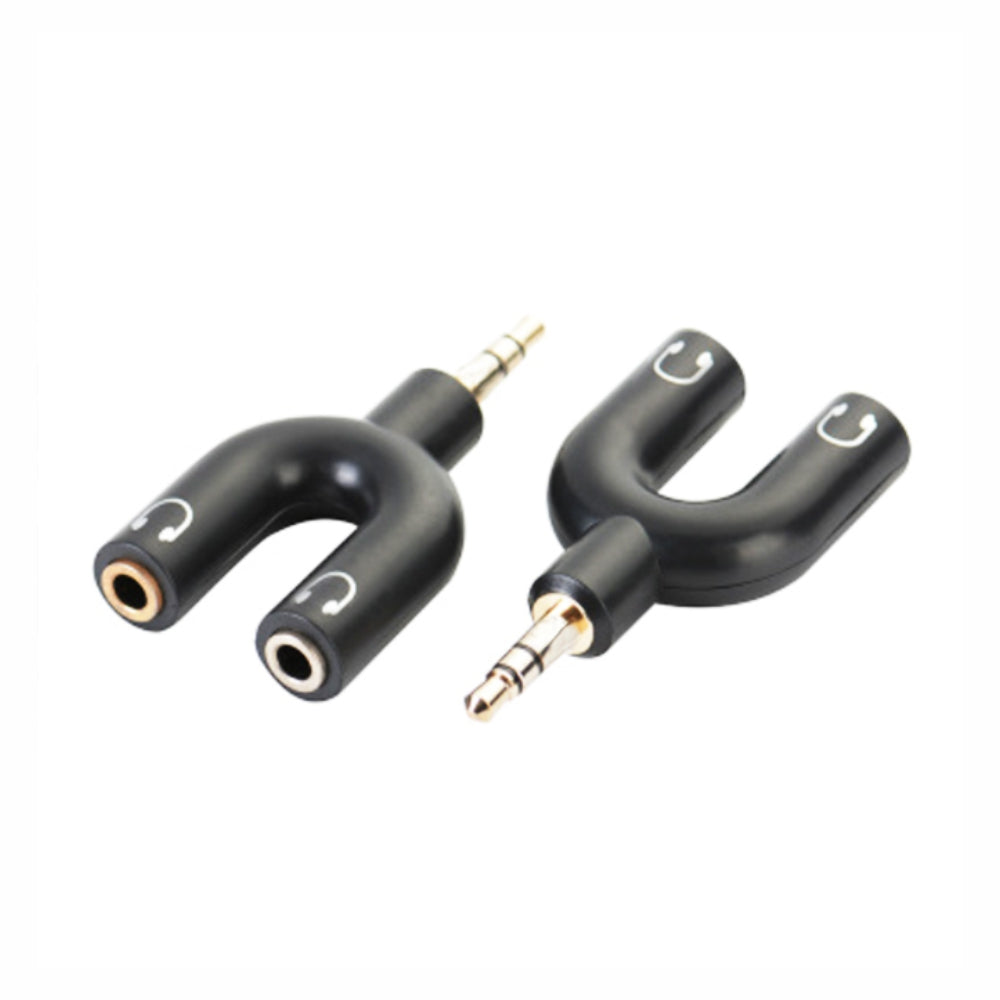 ADAPTOR - 3,5MM MALE AUDIO JACK - 2 X 3,5MM FEMALE AUDIO JACK - Price Concious Spot >>>  PC SPOT