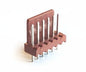 Header sil straight 6w f/l 2.54mm brown 2500-06st-br