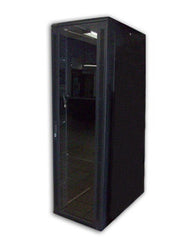 Acconet 27U 19" Assembled Rack, 1000mm Deep, Black,Clear Glass Door with Lock, 4 220V Fans, 2Shelve