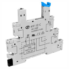 Relay base din rail mount (thin) 6-24vac/dc 6a@250v 41f-1z-c4-1(262)