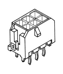 Header pcb 6w dil str 3.0 43045-0612