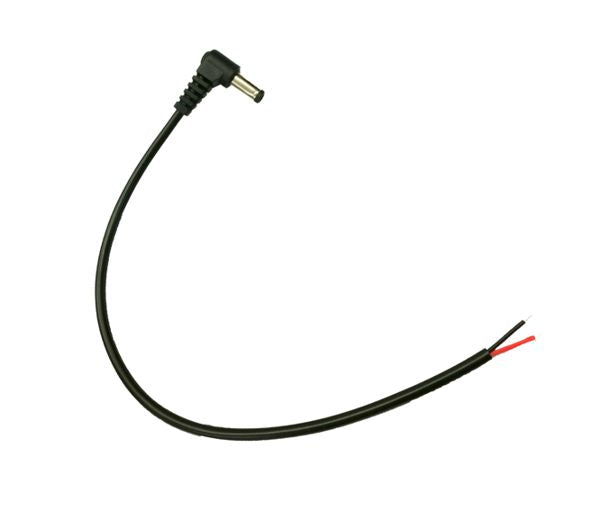 2.1mm dc socket in-line open end lead r/a 300mm 671064