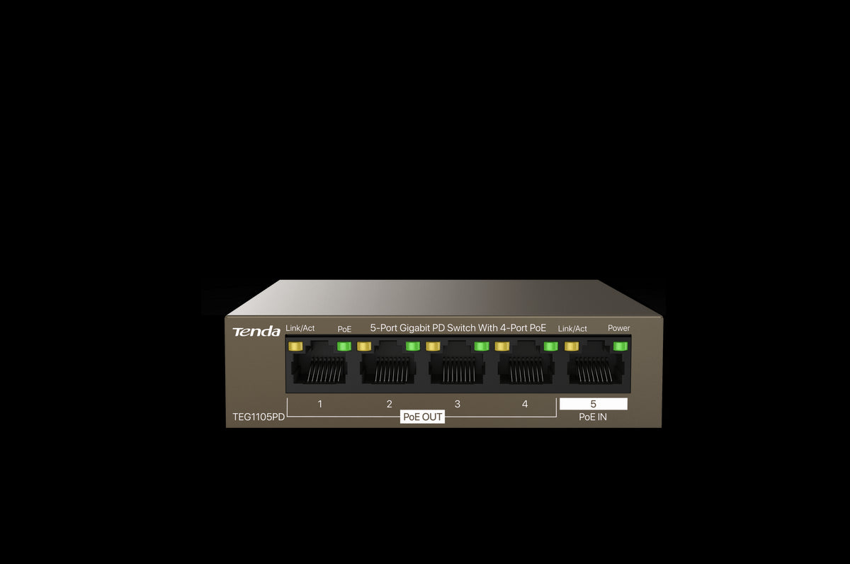 Tenda 5-Port PoE Gigabit Desktop Switch | TEG1105PD