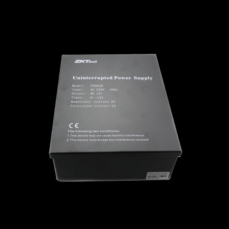 ZKTeco - Power Supply with Battery Leads, 12V 7Ah battery not included