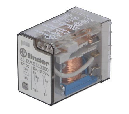 Relay dpdt 10a 12vdc rect 8pcb 55.12.9.012.0000