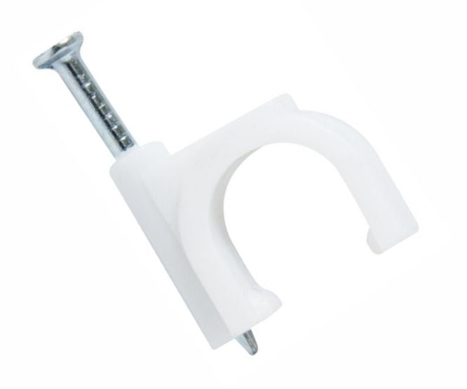 Cable clip round 6mm white 100/PACK CC-R6-WHITE
