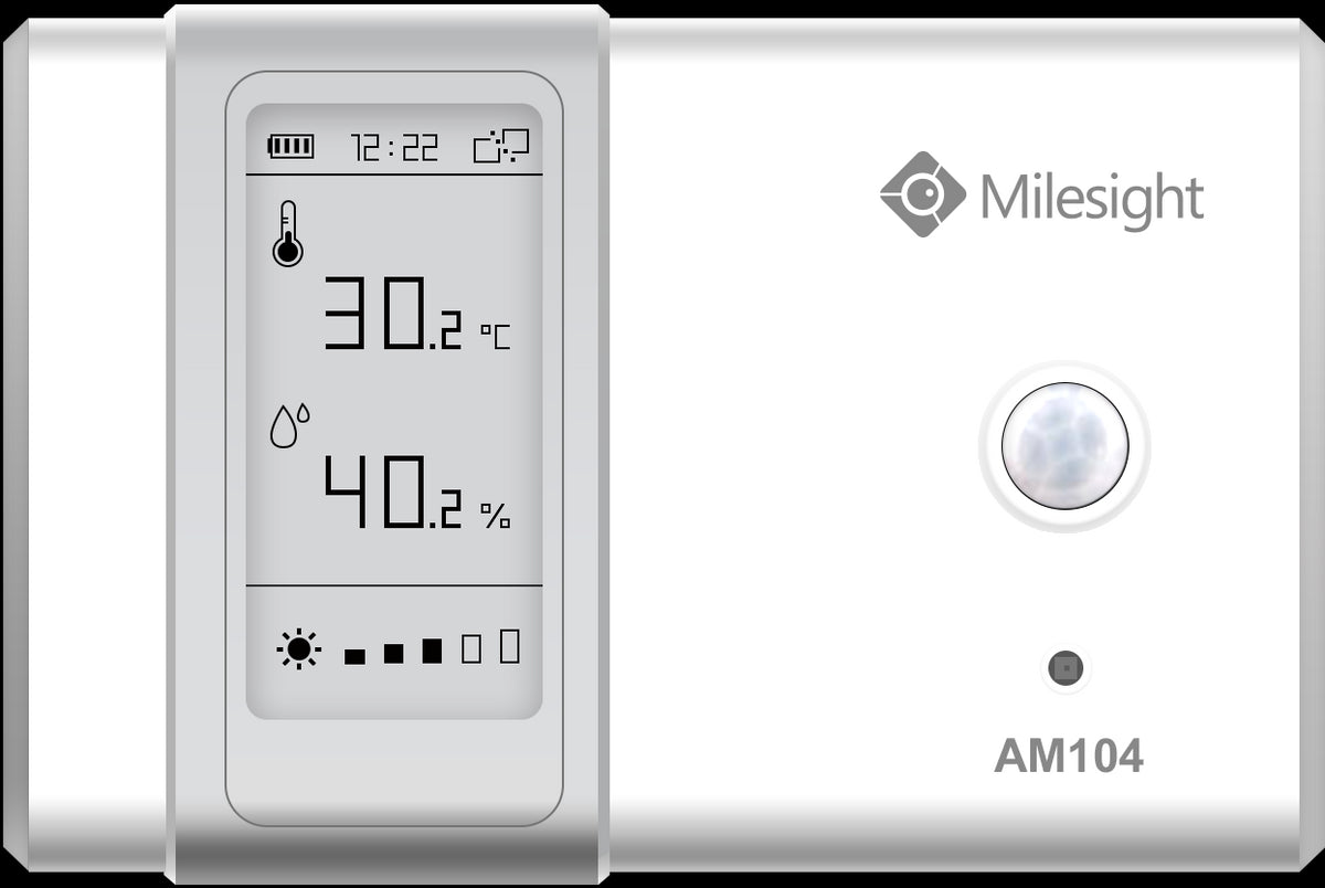 Milesight Indoor Ambience Monitoring Sensor - Temperature, Humidity, Motion, Light Sensor