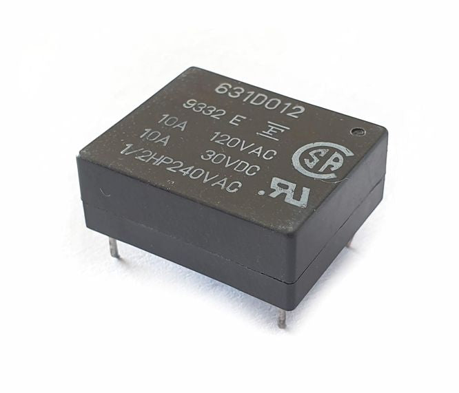 Relay spdt 10a 12vdc sqr 5-pin 631d012