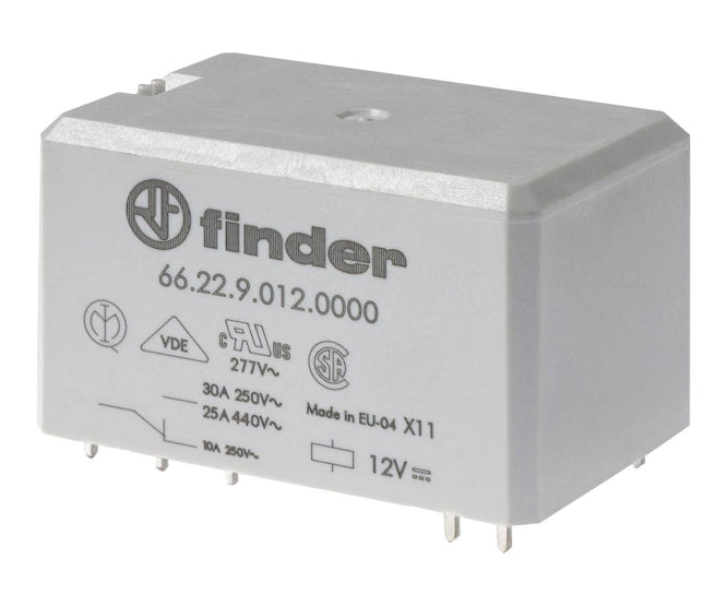 Relay dpdt 30a 12vdc 8pcb pins 66.22.9.012.0000