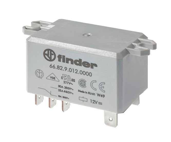 Relay dpdt 30a 12vac rect flange 66.82.8.012.0000