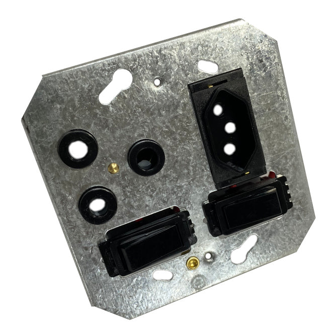 Switched 4x4 steel socket 16a 164-2 6859/008