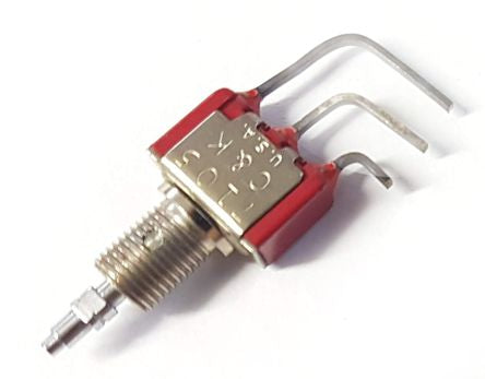 Mini toogle switch spdt (on)-off-(on) r/a pcb 7105l40