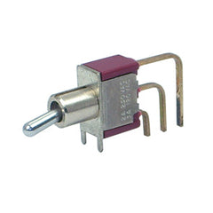Mini toggle switch spdt r/a on-mom pc 7108md9av2qe