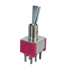 Mini toggle switch dpdt on-mom pcb 7208p3ycq