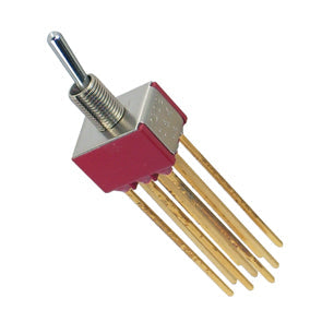 Mini toggle switch 3pdt on-mom w/wrap 7308syw5ge