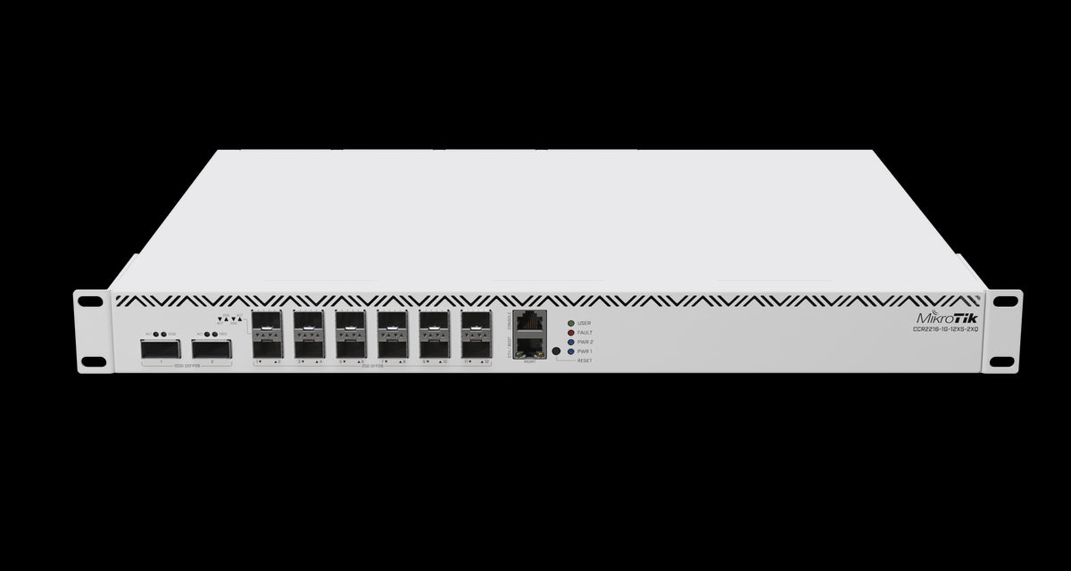 MikroTik Cloud Core Router with 12 Port SFP28 2 Port QSFP28 16 Core CPU | CCR2216-1G-12XS-2XQ