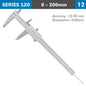 VERNIER CALIPER 200MM 0.03MM ACC. DIN862 0.02MM GRAD. S/STEEL