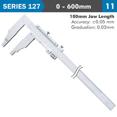 VERNIER CALIPER 600MM 0.05MM ACC. 100MM 0.02MM GRAD S/STEEL