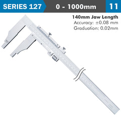 VERNIER CALIPER 1000MM 0.08MM ACC. 140MM 0.02MM GRAD S/STEEL