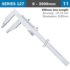 VERNIER CALIPER 2000MM 0.14MM ACC. 200MM 0.02MM GRAD S/STEEL