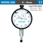 DIAL INDICATOR 3MM BEZEL 0.01MM GRAD. LUG&FLAT BACK