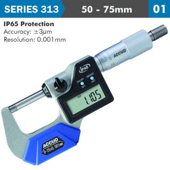 DIG. OUTSIDE MICROMETER 50-75MM 0.003MM ACC. IP65 0.001MM RES.