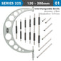 OUTSIDE MICROMETER 150-300MM 0.004MM ACC. 0.01MM GRAD. WITH INTERCH. A