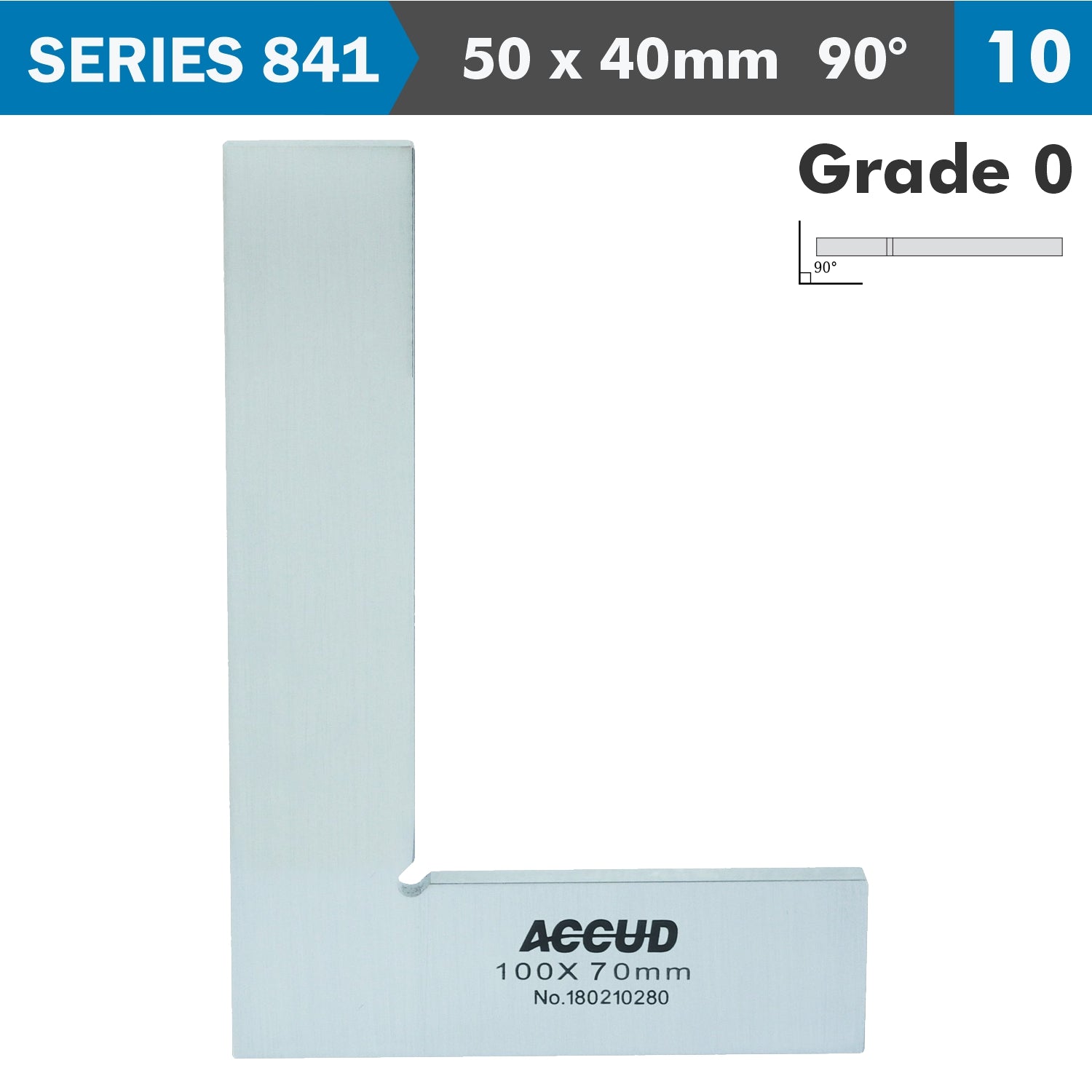 FLAT EDGE SQUARE 90 DEG. GRADE 0 50X40MM