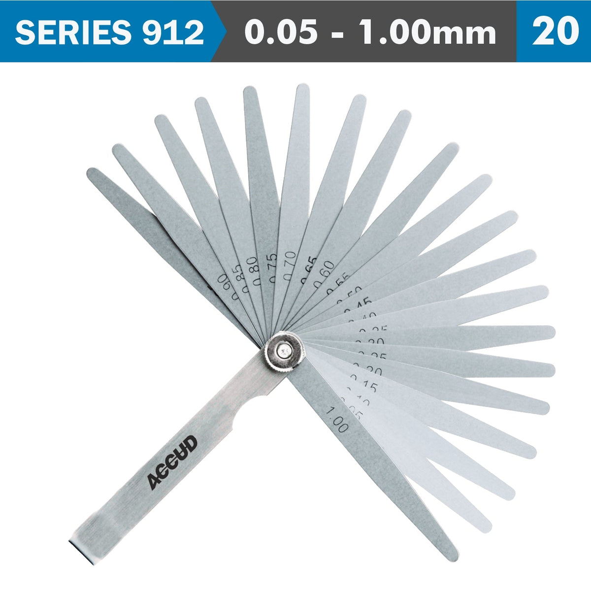 FEELER GAUGE 100MM 0.05 - 1.00MM 20 LEAVES DIN2275