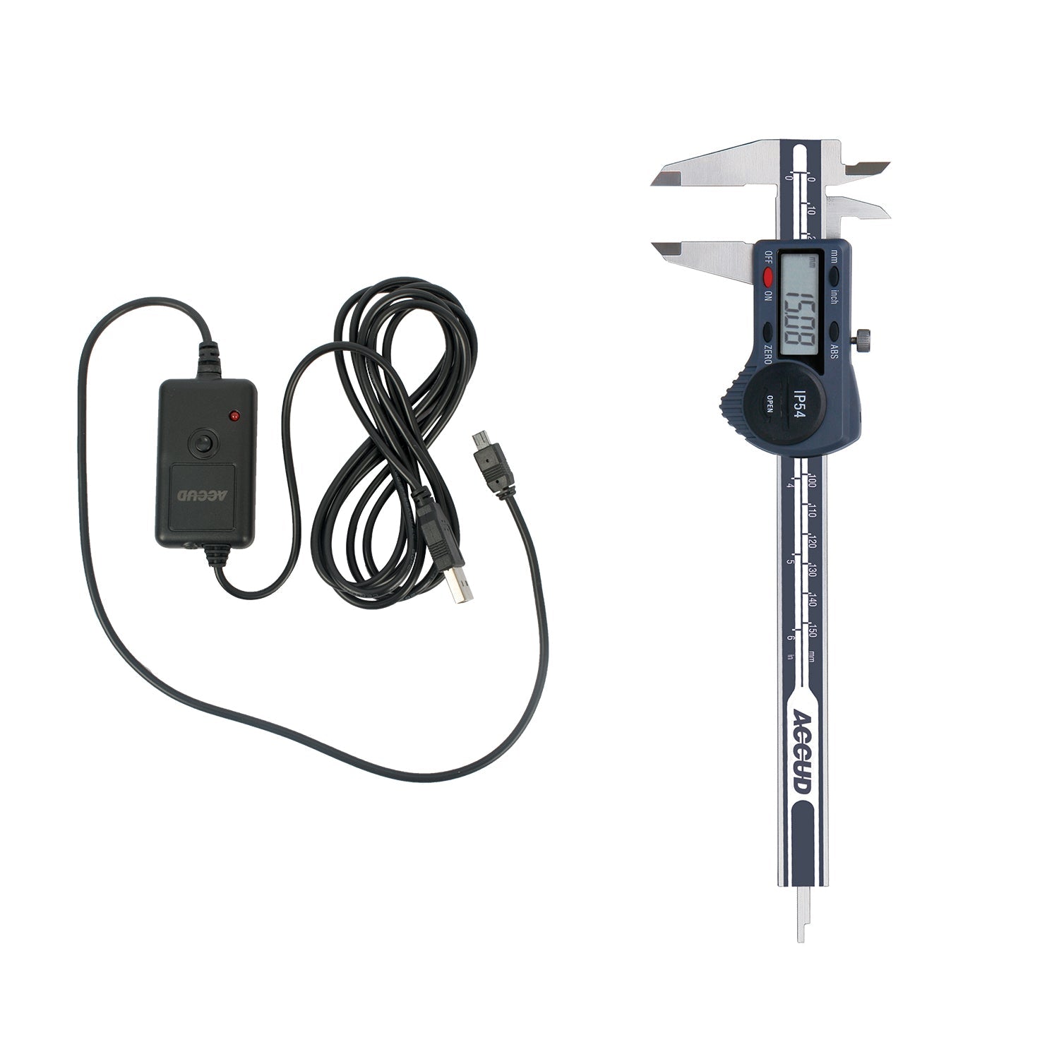 DIG. CALIPER 200MM 0.03MM ACC. S/STEEL + DATA CABLE 100-11