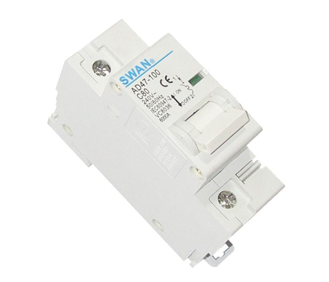Circuit breaker din 125a 1p 6ka c-curve cb-ad47-1-61125