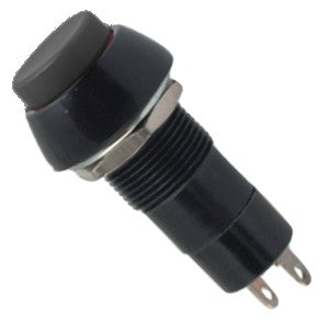 Push button switch n.o. spst 3a black solder m12 d=19.5mm l=38 b165m-black