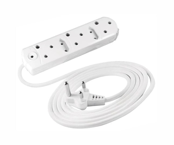 Multiplug mains extension adapter 3x15a 2x5a(eu) 5mx1.5 bc2034/5p