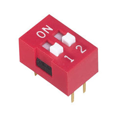 Dip switch std 2pole 100ma 7.62mm red bd02 *a*