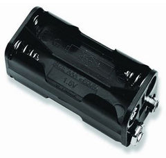 Battery holder 4xaaa clip/snap black bh-443b