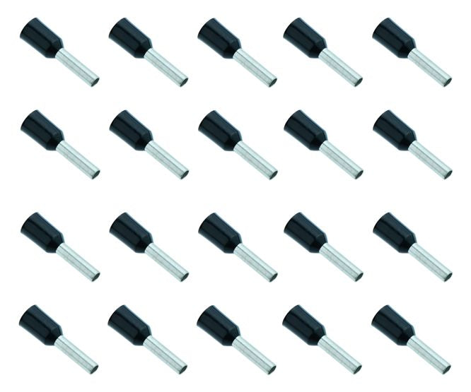 Boot lace terminal black 1.5mm2 l=8 - 1k/b evn1508