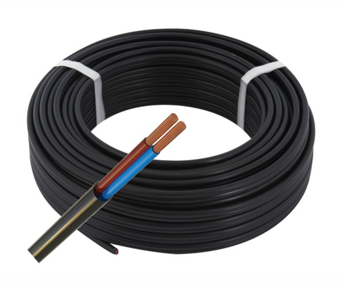 Cabtyre cable 2c csa=1.5 o=7.8 black 50/r gctc1.5f02csbbgc1 - 50m