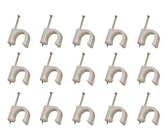 Round cable saddle / clip 14mm white - 100/bag cc-r14 white