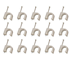 Round cable saddle / clip 14mm white - 100/bag cc-r14 white